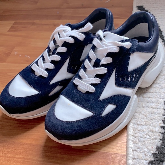 Tory Burch Sport Tennis Sneakers Blue White Shoes - Picture 8 of 10